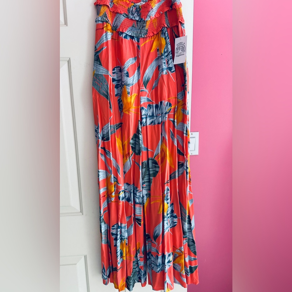 NWT coral and blue palazzo pants